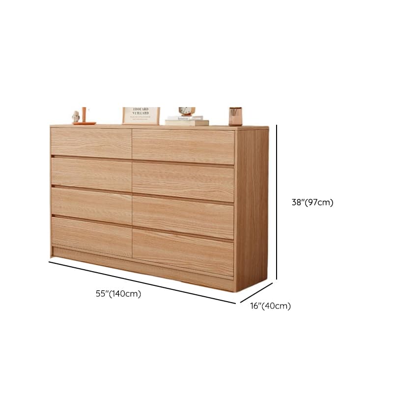 Natural Simplistic Natural Wood Double Dresser/Bachelor Chest/Lingerie Chest with 6/8/5 Drawers in Horizontal/Vertical Orientation thumbnail 21