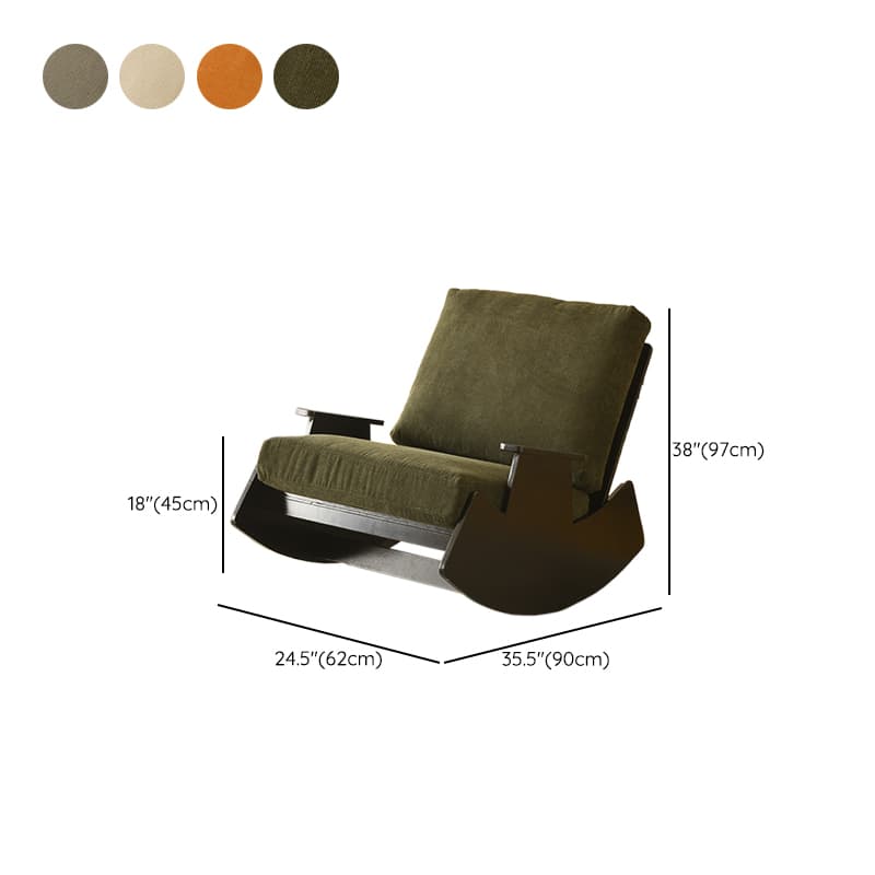 Dove Grey/Amber Color Modish Rocking Seat Upholstered and Scratch-proof Stationary with Spindle Back and Rear thumbnail 24