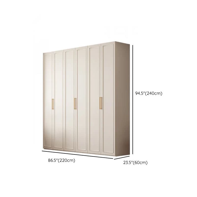 White Casual Wood Independent Armoire Cabinet with Compartments, Soft Close Door, and Interior Shelves thumbnail 25