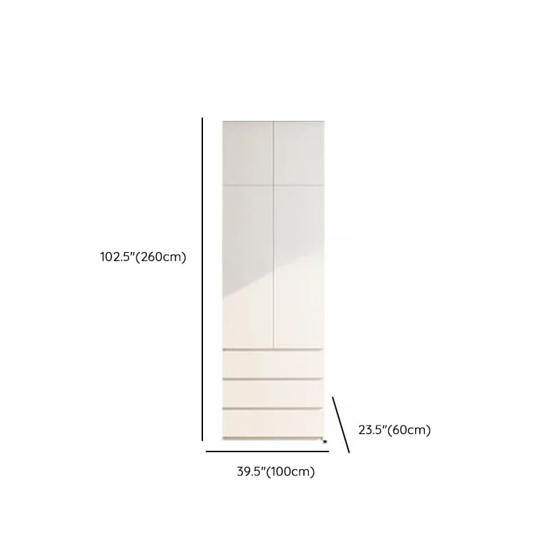 Minimalist Chalk Wooden Cabinet Armoire with Soft Close Drawer, Soft Close Door, Interior Shelves, and Clothing Rod thumbnail 36