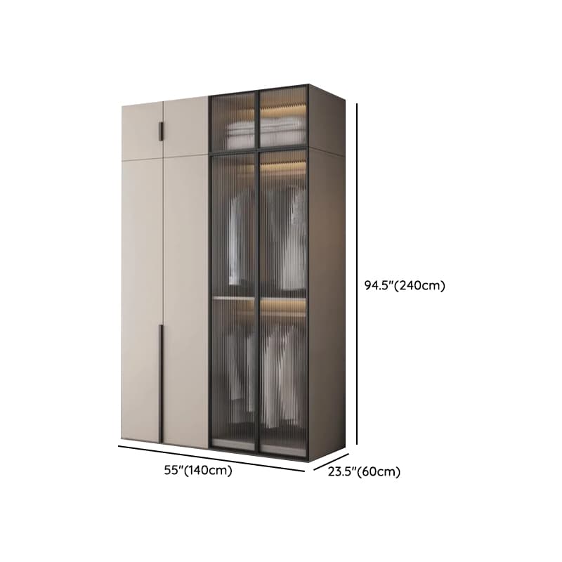 Light Gray Trendy Detached Armoire Cabinet with Soft Close Door, Interior Shelves, and Hanging Rod thumbnail 24