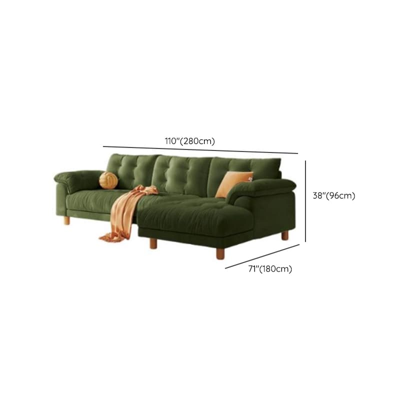 Straight Dark Green Sofa, Seats 2/1-seater, Horizontal Orientation, Button-tufted thumbnail 9