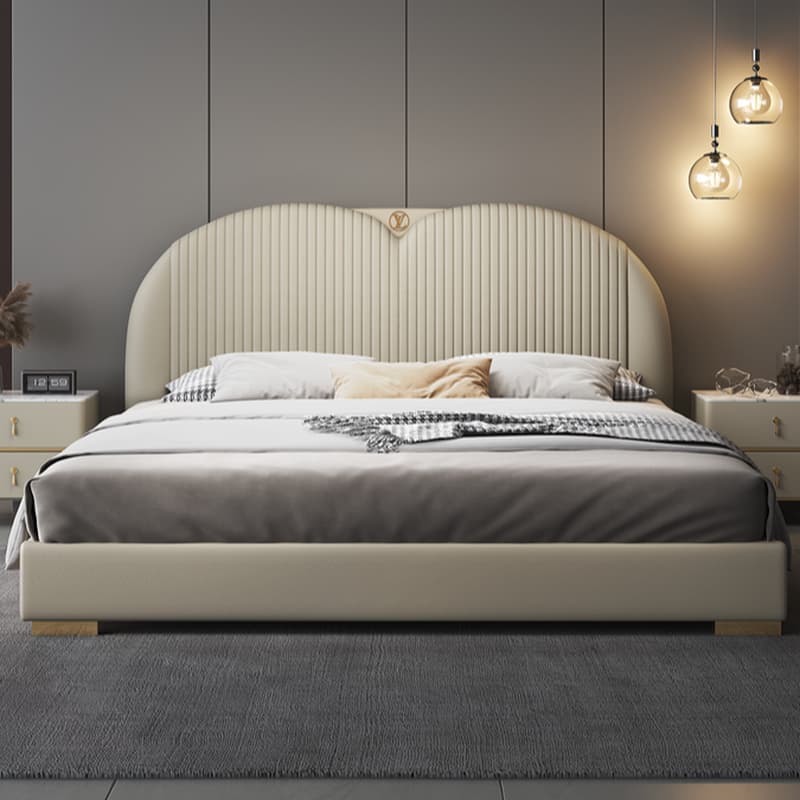 Beige Solid Color Storage Bed/Platform Bed with Pine Wood Frame for Living Room thumbnail 3