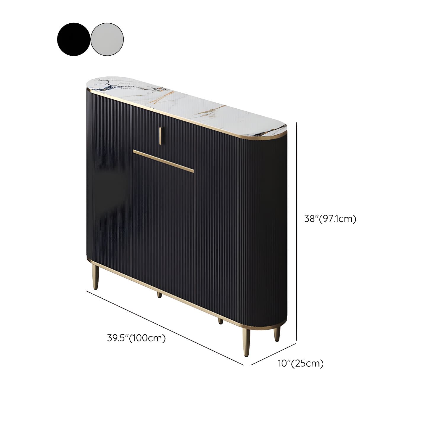 Glam Style Stone Top Sideboard Engineered Wood Side Board for Living Room thumbnail 19