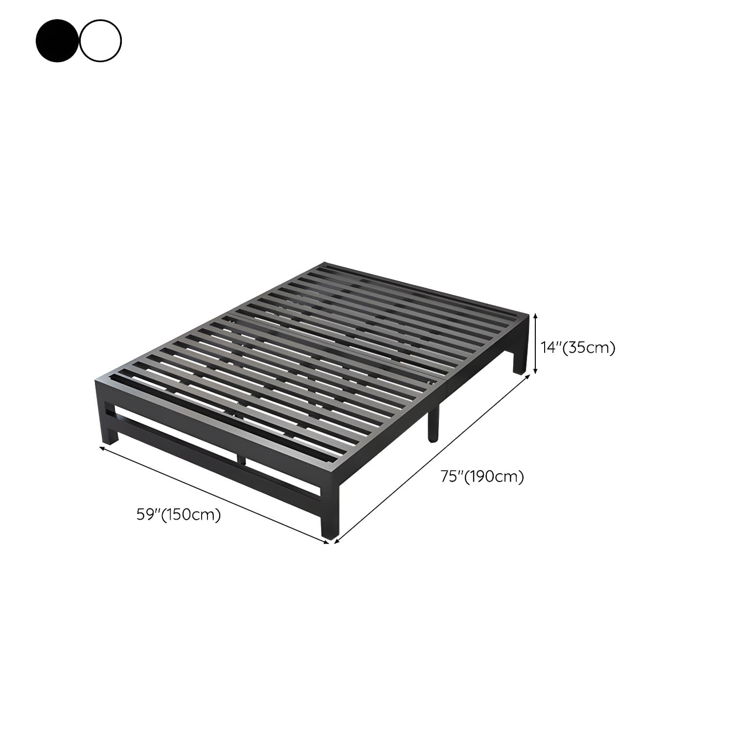 Modern Metal Bed Frame with Legs and Non-Upholstered Solid Color Design thumbnail 23