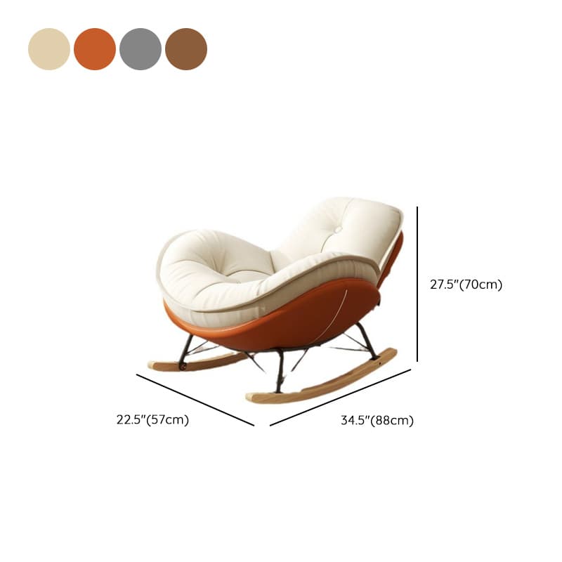 Modern Butter Color/Grey/Auburn Upholstered Padded Rocking Seat with Flared Arm, Scratch-repellent thumbnail 15