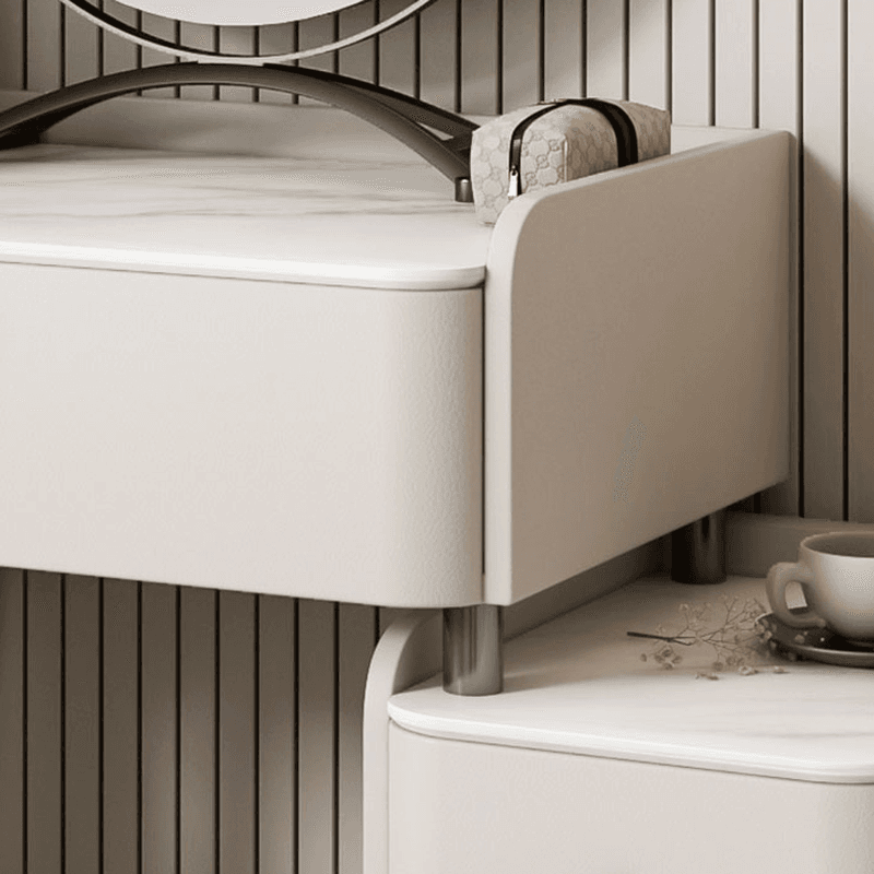 Orange/Gray/Beige Vanity Set with Drawers and Adjustable Brightness Mirror thumbnail 10
