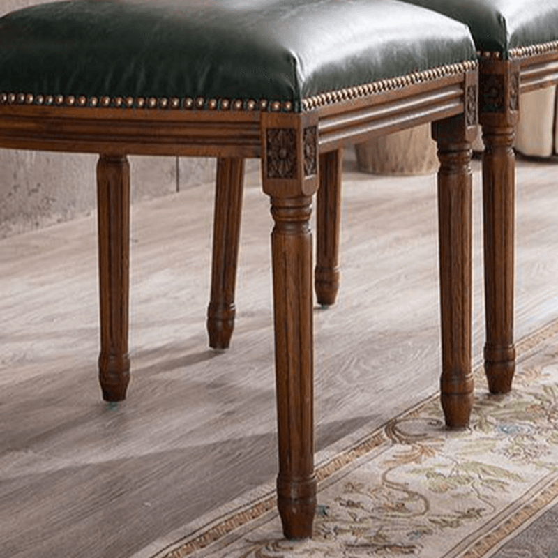 Traditional Antiqued Wood Sturdy Nailhead Trim King Louis Arm Chair/Armless Chair with Outlined and Foot Pads thumbnail 13