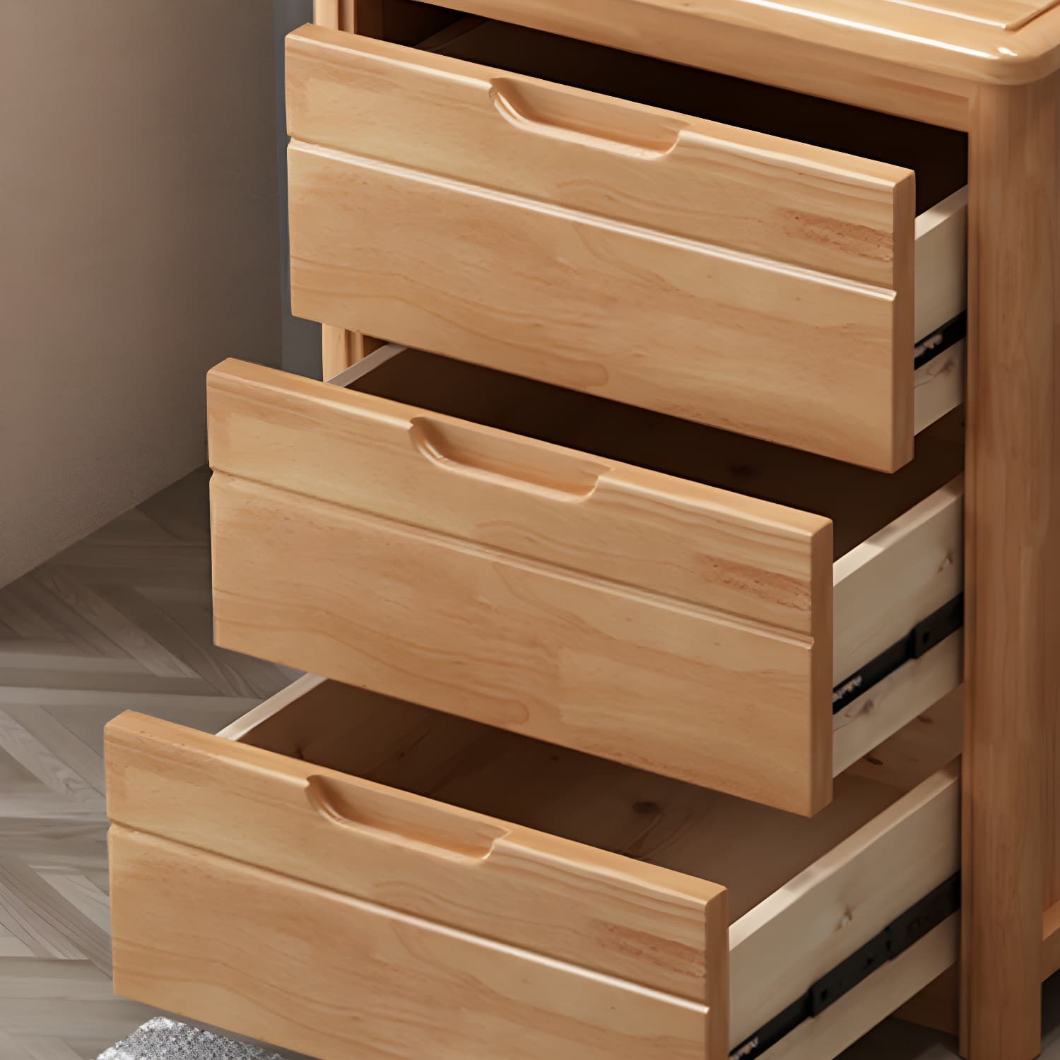 Bedroom Dresser Vertical Solid Wood Storage Chest with 3 / 4 / 5 Drawers - image 10