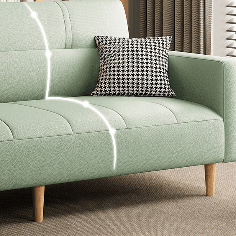 Synthetic Leather Convertible Sofa in Grey/Light Blue/Light Green with Arm thumbnail 14