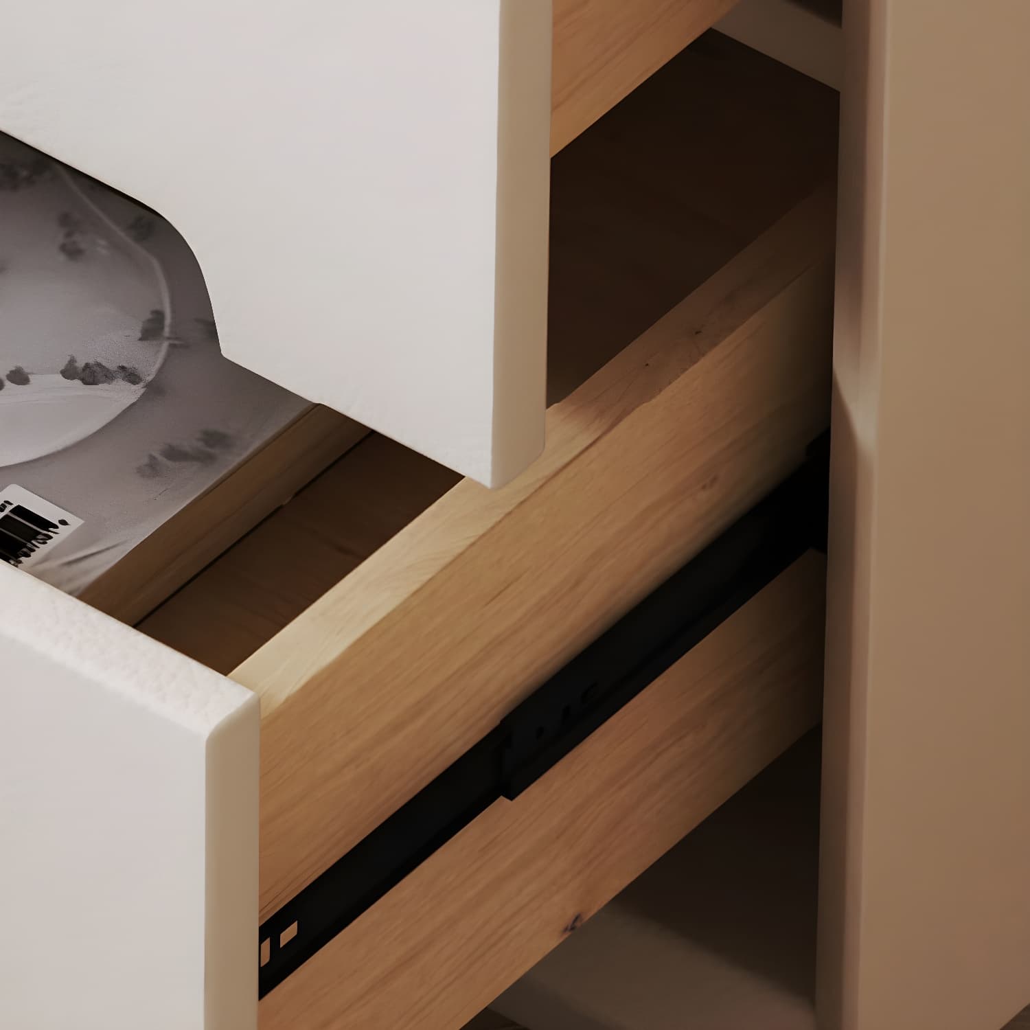 Modern Wood Drawer Nightstand for Small Spaces with 2 Drawers in Narrow Design thumbnail 14