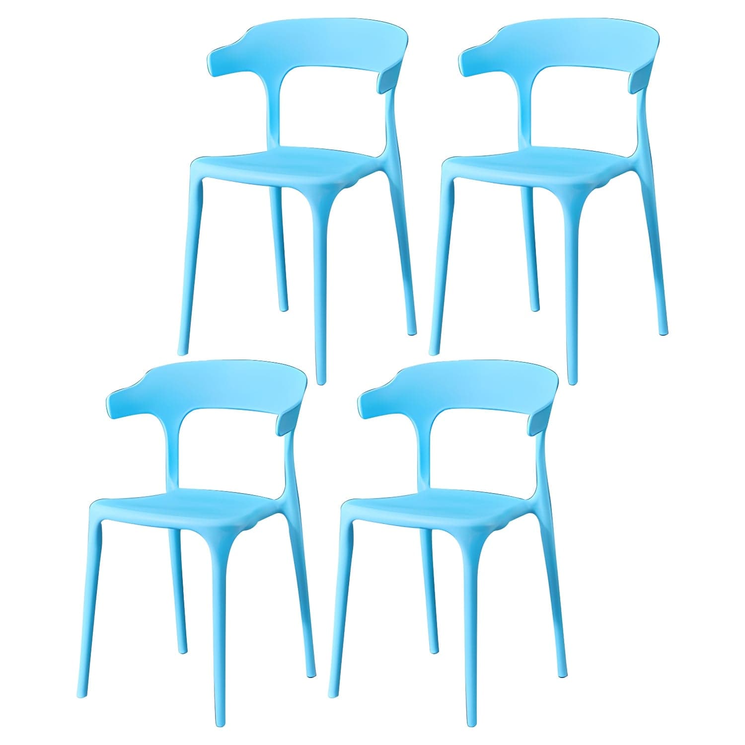 Glam Plastic Side Chair Matte Finish Open Back Dining Chair for Dinning Room thumbnail 12