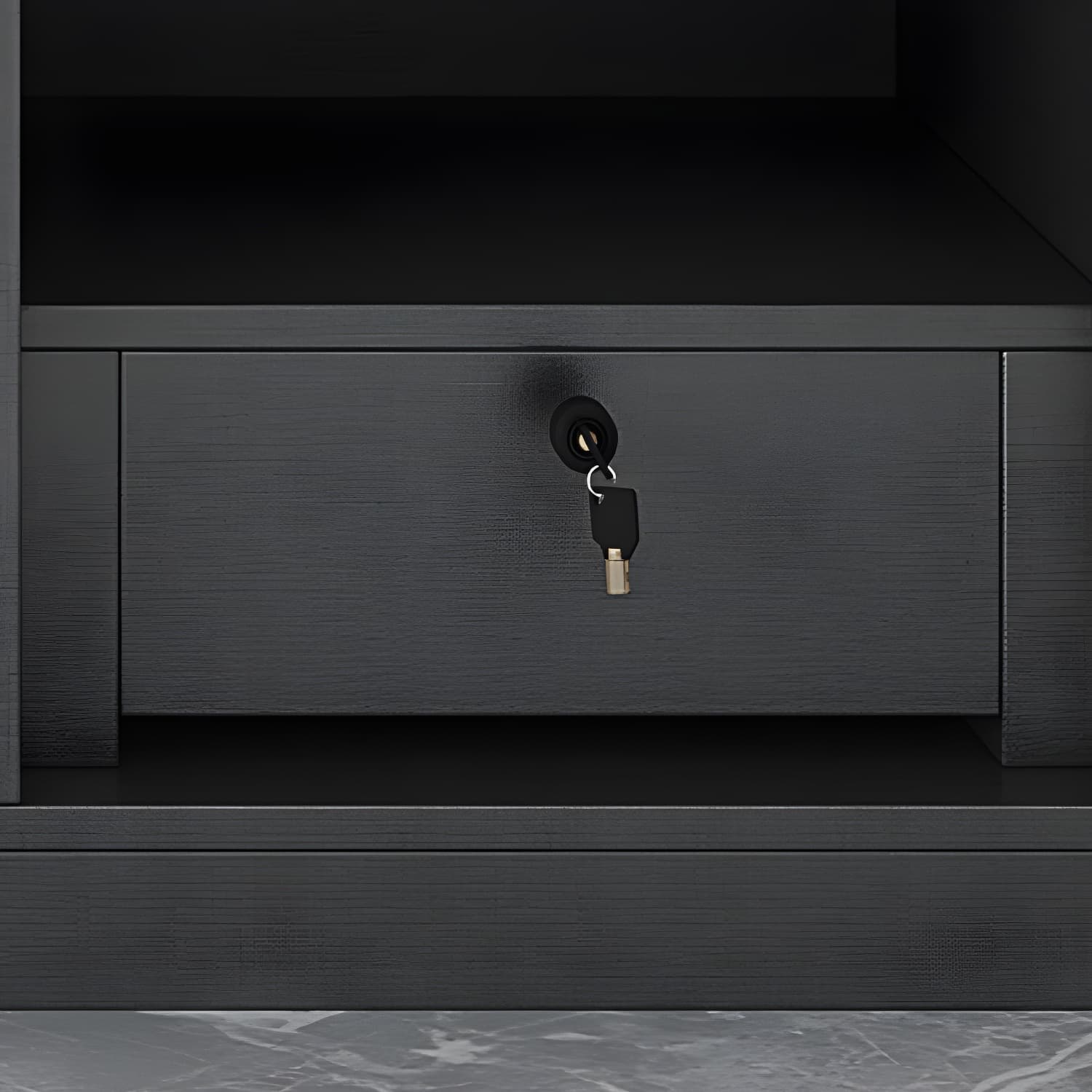 Modern Black Wardrobe Armoire with Garment Rod Wood Wardrobe Closet - image 9
