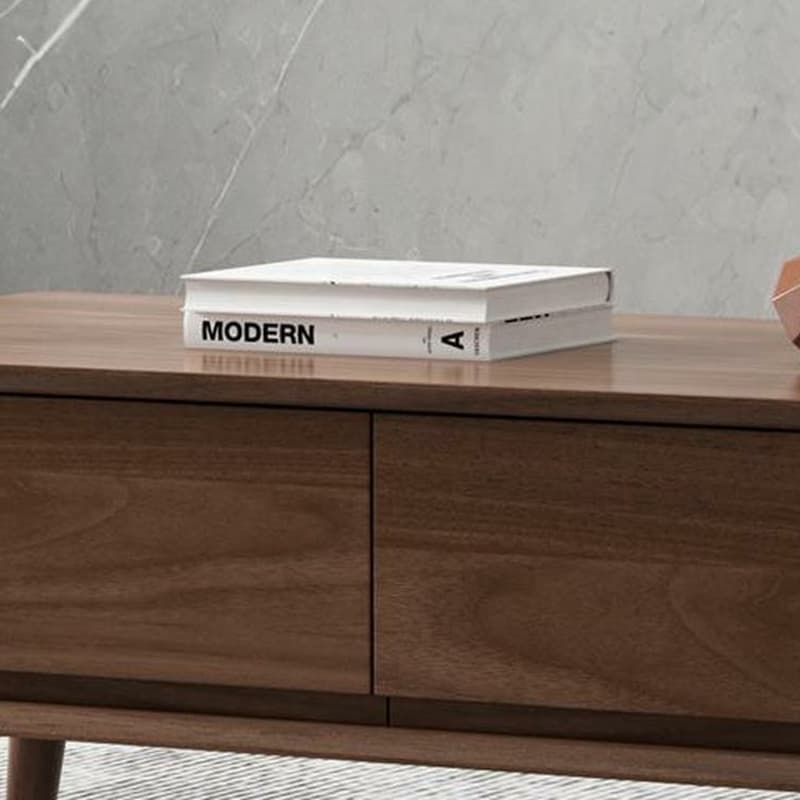 4-Drawer Modern Wood TV Stand with Open Storage and Cable Management thumbnail 13
