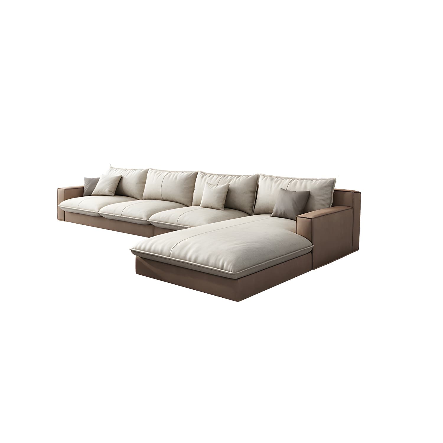 Assembled Living Room Square Arm Modular Contemporary Sofa & Chaise thumbnail 8