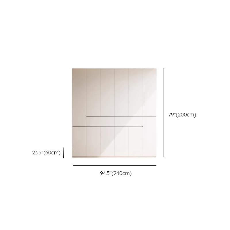 Chalk Minimalist Wood Cabinet Armoire with Soft Close Drawer and Door, Interior Shelves, and Clothing Rod thumbnail 17