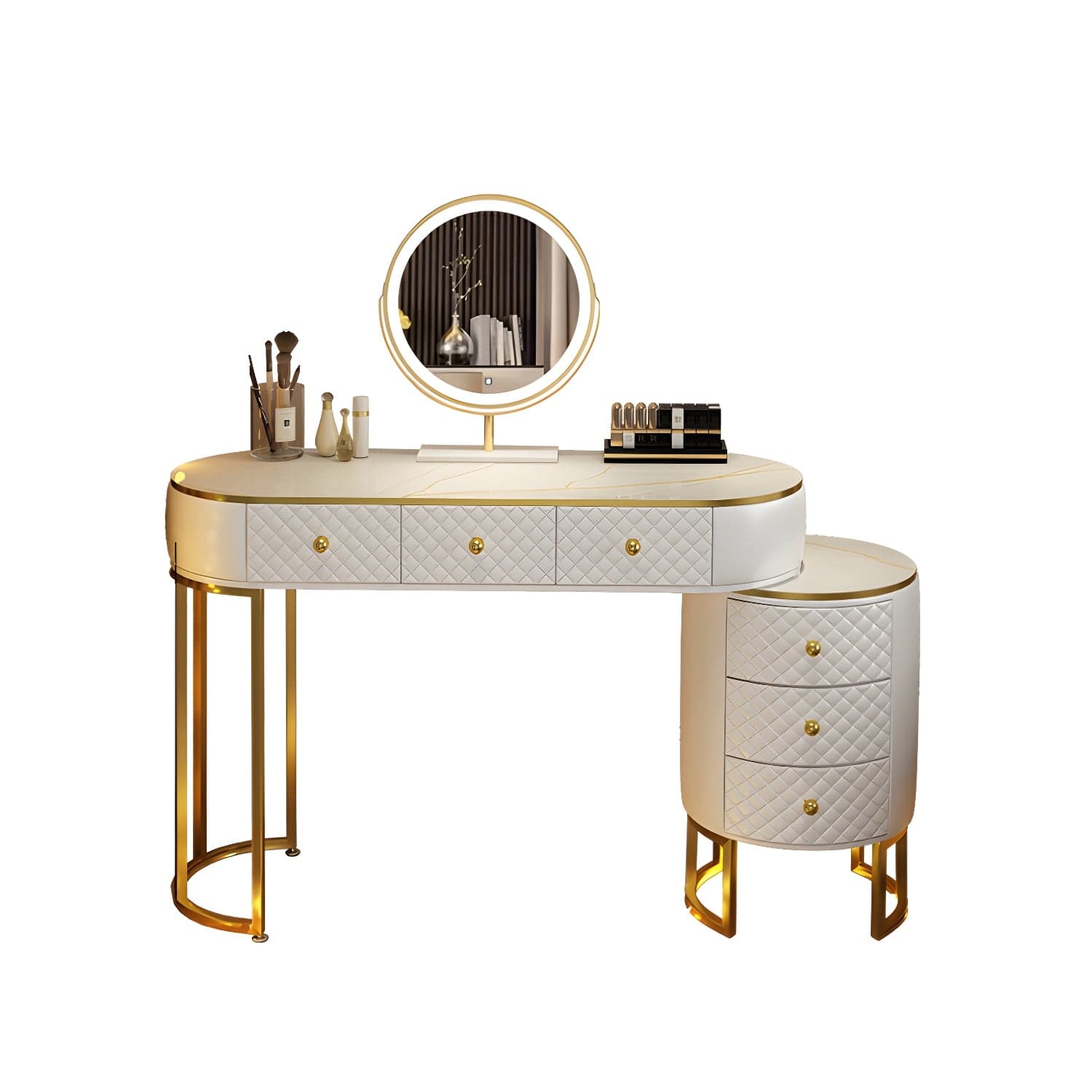 Scandinavian Wooden Vanity Dressing Table 29.9" H Bedroom Makeup Counter with Drawer thumbnail 17
