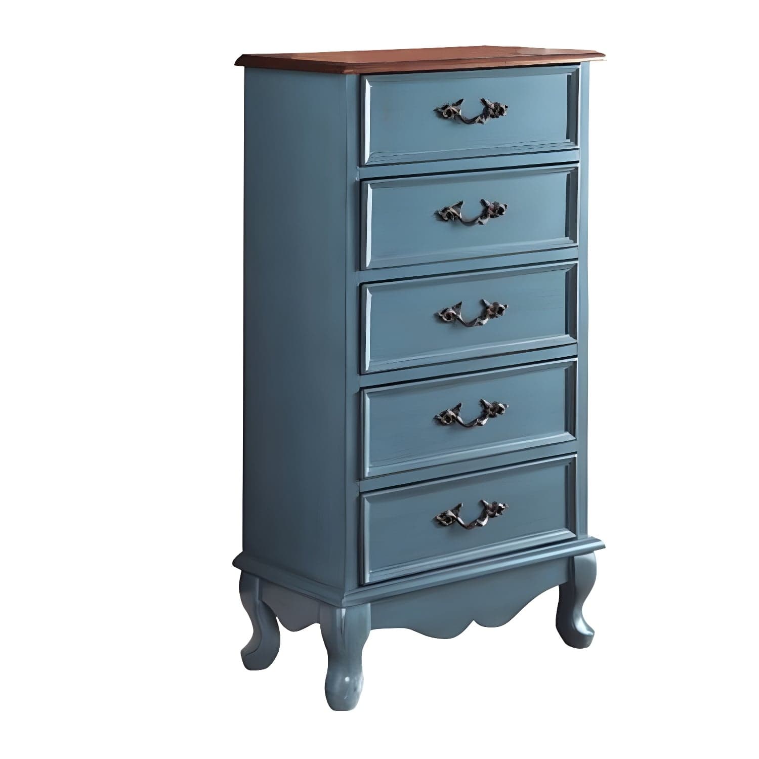 Bedroom Storage Chest Wooden Nautical Vertical Chest with Drawers thumbnail 3