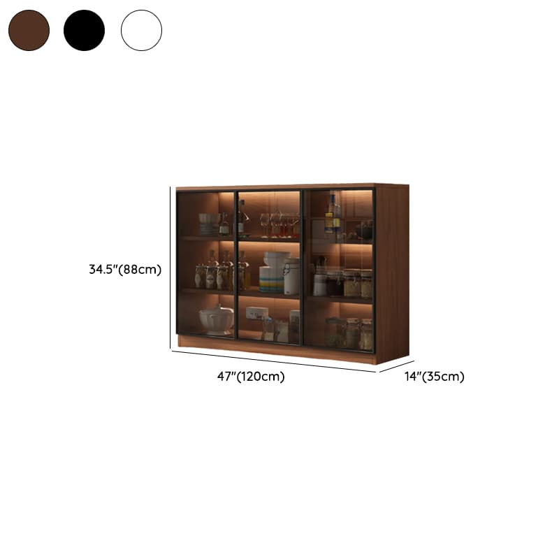 Trendy Sideboard with Cupboard, Narrow/Standard Size, Three Internal Shelves, Composite Wood Countertop, and Glass-panel Door thumbnail 12