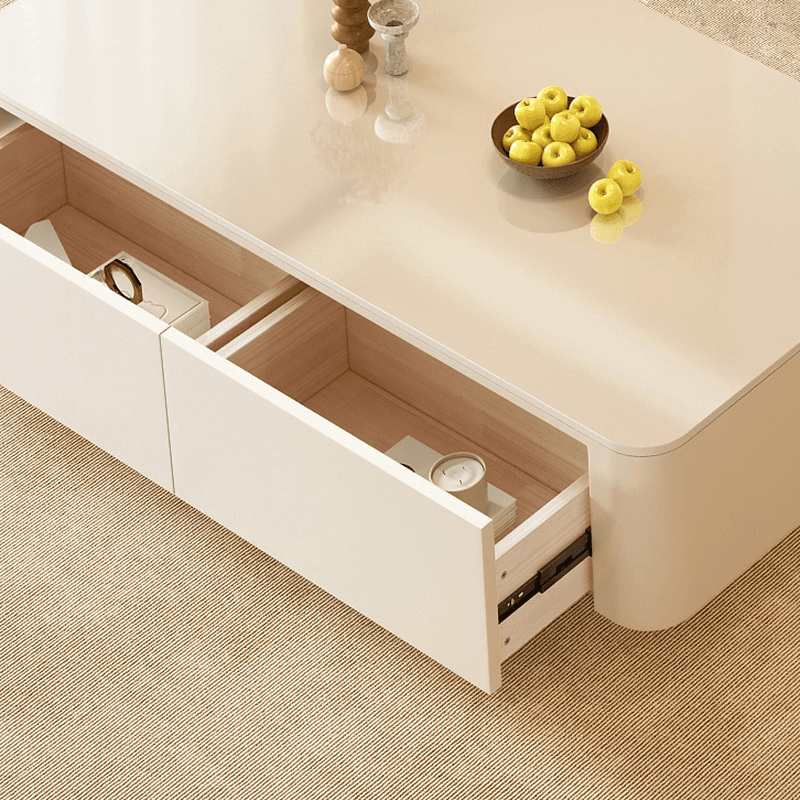 Contemporary Stone Parallelogram Accent Table with 4 Drawers/2 Drawers for Living Room thumbnail 8