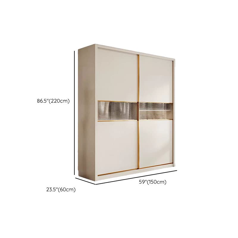 White Modish Manufactured Wood Independent Armoire Cabinet with Soft Close Drawer, Interior Shelves, and Clothing Rod thumbnail 14