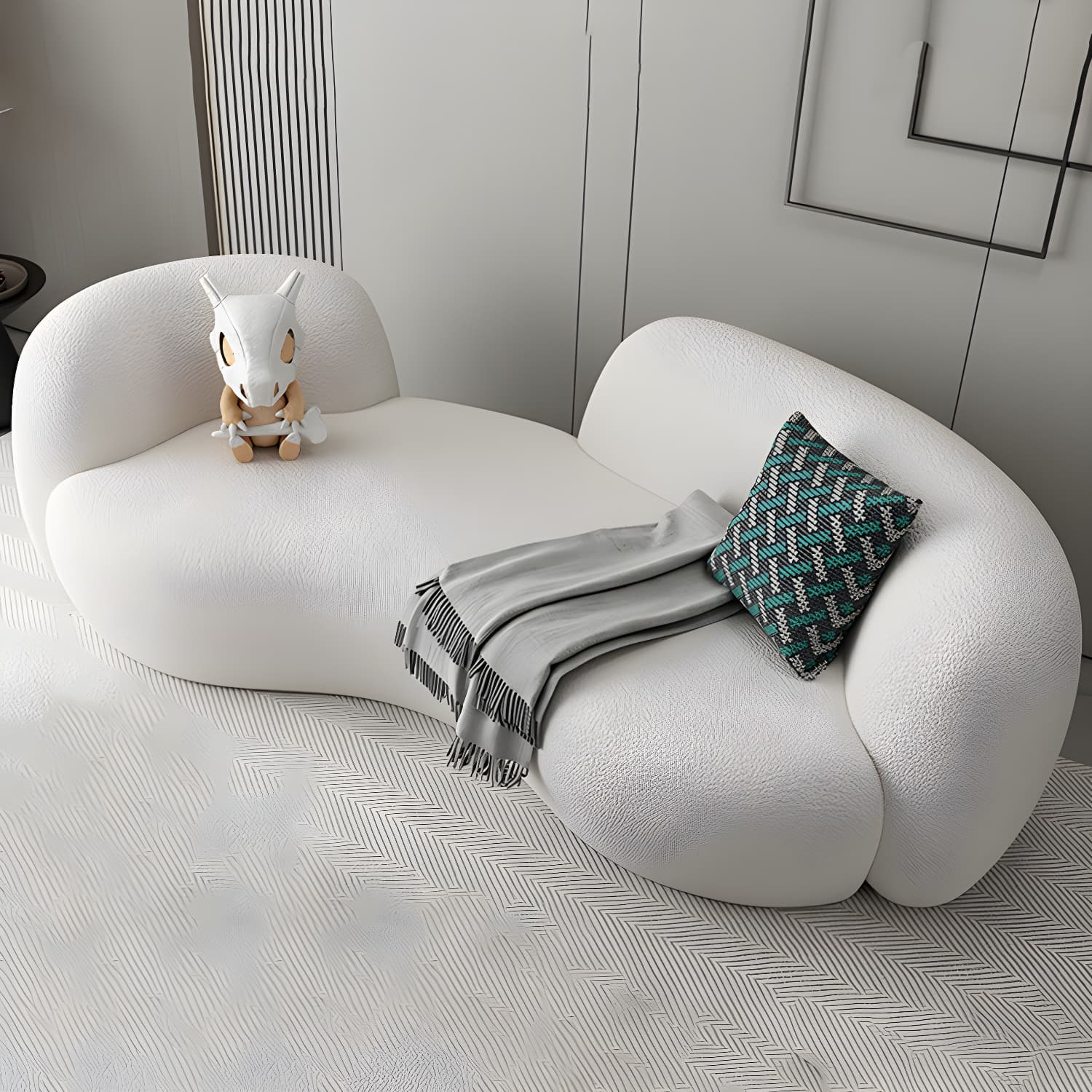 Modern Style Sofa with Curved Back and Padded Sponge Seat Sofa thumbnail 13