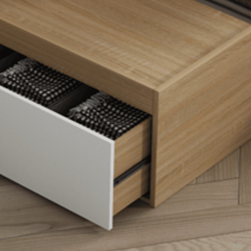 Natural Color Solid Color Storage Included with 4 Storage Boxes for Bedroom thumbnail 3