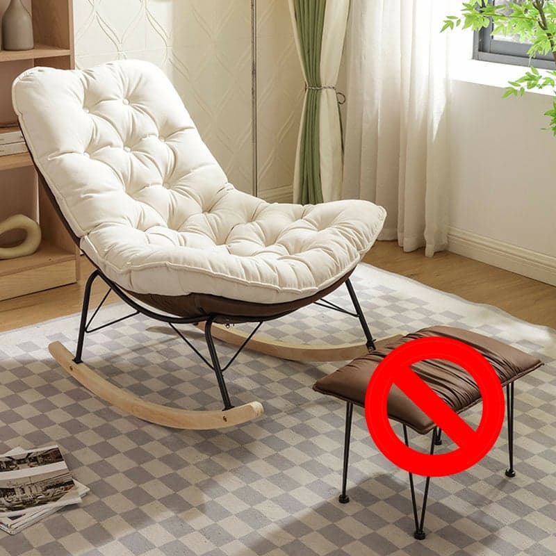 Upholstered Rocking Chair with Wood Legs - Armless Design, Resistant to Scratches and Stains thumbnail 1