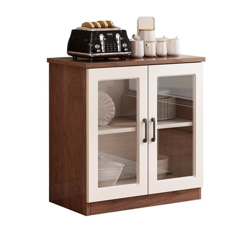 Modern Wood Buffet Cabinet with Glass Doors and Shelves - Full Assembly Needed thumbnail 3