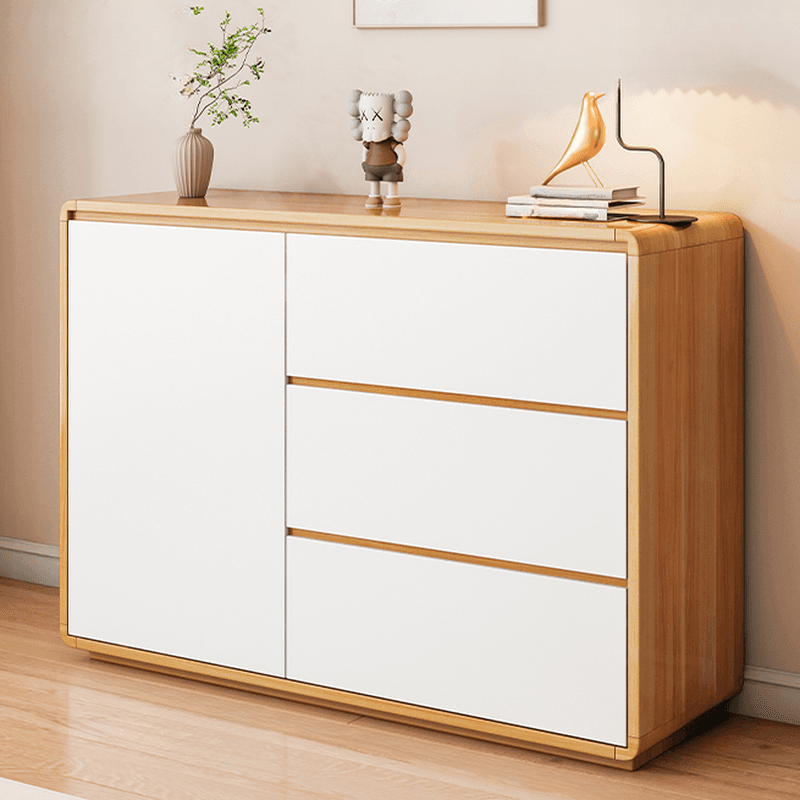 Contemporary Sideboard with 3 Drawers, Closet, Standard/Wide/Narrow Sizes, 1 Shelf, Kitchen Cupboards, and 2/3/Single Doors thumbnail 3
