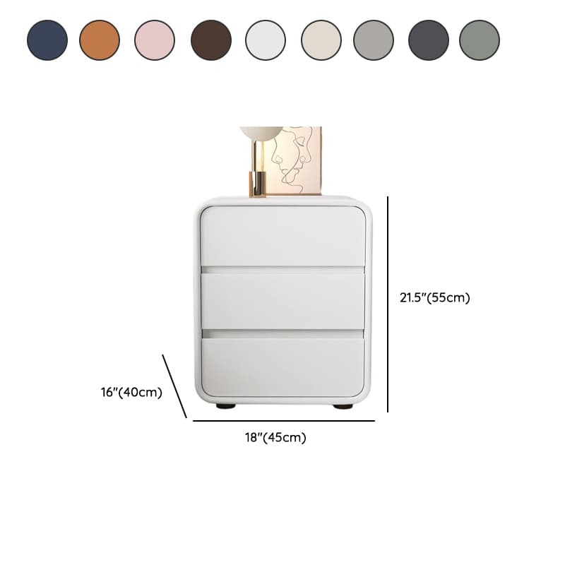 Organic Modern 3 Tiers Nightstand With Drawer Organization Featuring Pleather Countertop thumbnail 16