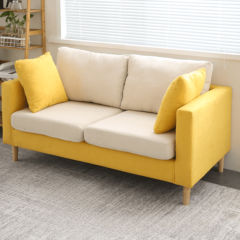 Cream/Dove Grey/Cerulean Loveseat with Slipcover, Wide Pillow Back, Receptacle and 2 Pillows thumbnail 15