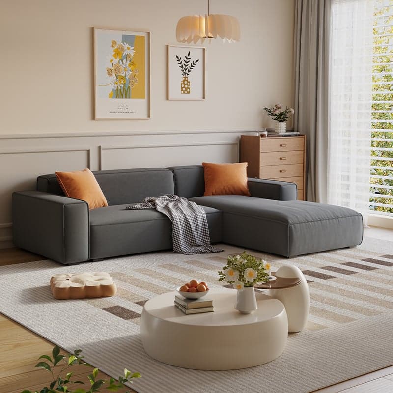 Trendy L-Shape Tear Resistant Sofa Chaise for 3-seater with Square Arm and 1 Chaise thumbnail 2