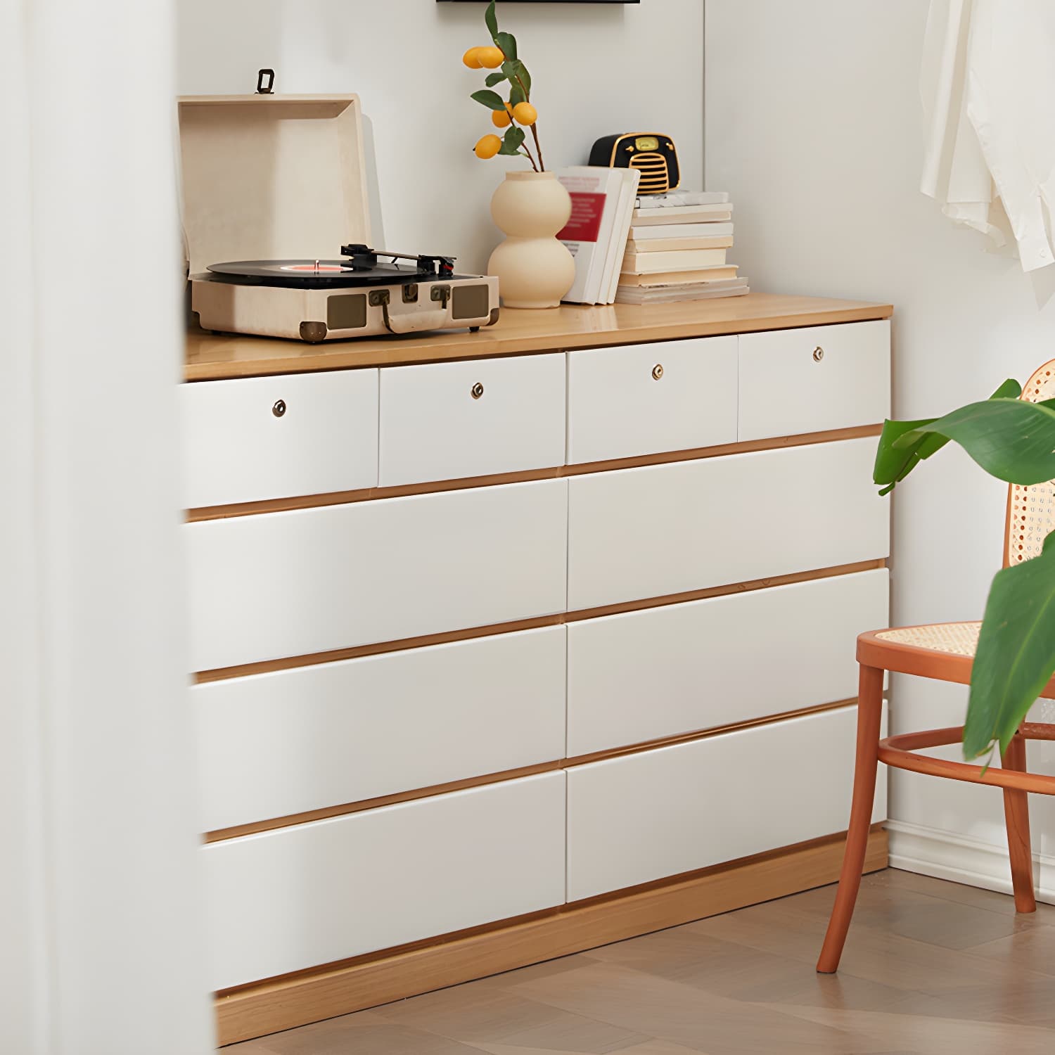 Elegant Medium Wood Scandinavian Dresser with Self-Close Drawers thumbnail 10