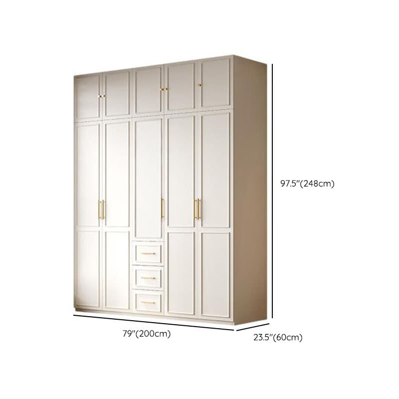 Modern Manufactured Wood Standalone Almirah with Soft Close Drawer, Soft Close Door, Interior Shelves, and Hanging Rod thumbnail 16