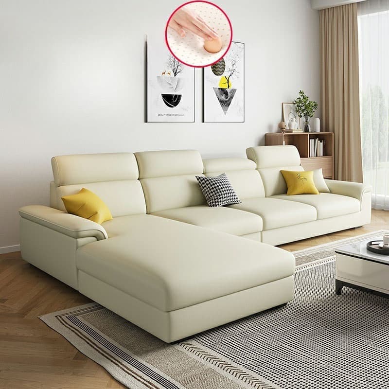 5-Seater Modish Left L-Shape Sofa Chaise with Natural Wood Frame thumbnail 18