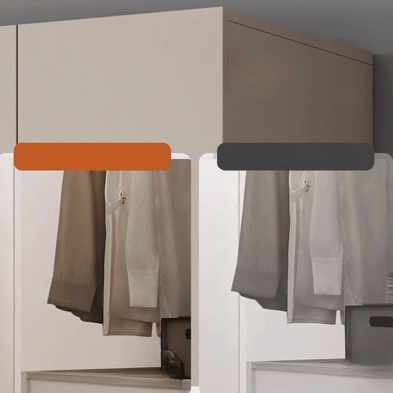 Light Gray Trendy Detached Armoire Cabinet with Soft Close Door, Interior Shelves, and Hanging Rod thumbnail 5
