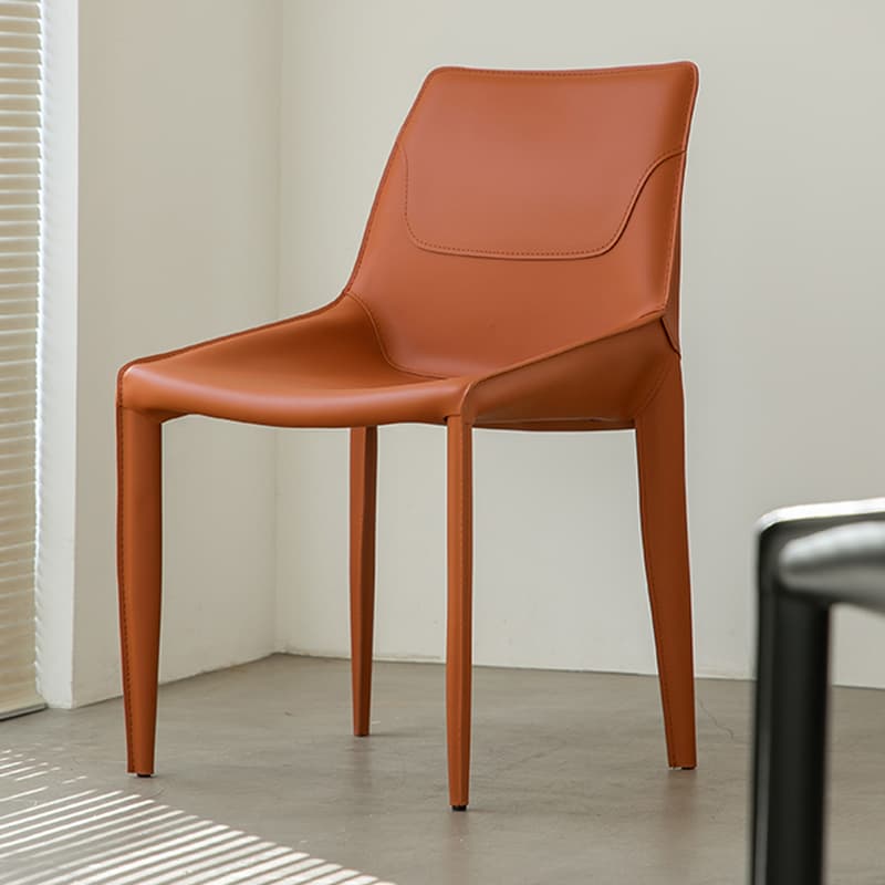 Modern Leather Armless Side Chair with Solid Back - Easy-Care, Warranty thumbnail 18