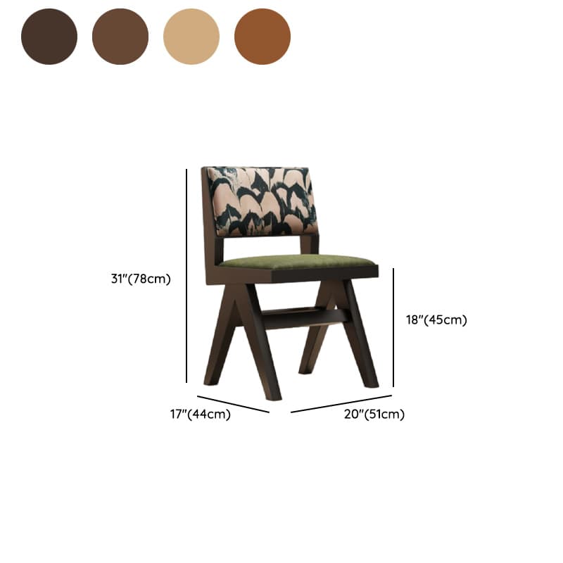 Modish Arm Chair with Ventilated Back, Padded Upholstery, Arms, and Natural Wood Legs thumbnail 11