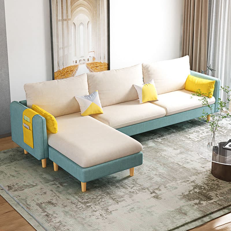 Modern Simple Style L-Shape Natural Wood Reversible Corner Sectional for Living Space thumbnail 14