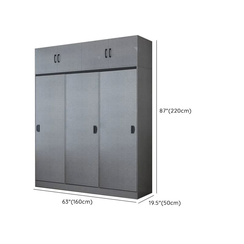 Dove Grey Modern Timber Wardrobe with Self-supporting Design, Soft Close Features, and Clothing Rod thumbnail 14