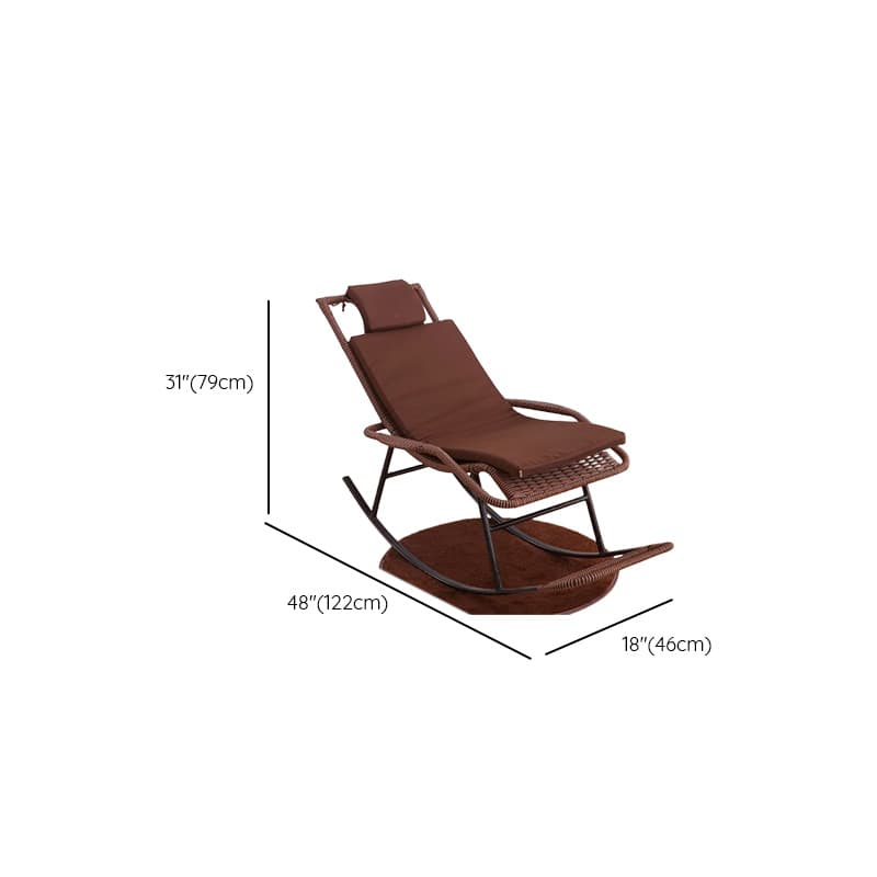 Old School Pecan/Light Green/Sand Cane Rocking Chair with Rear and Wagon Wheel Shaped Arms thumbnail 15