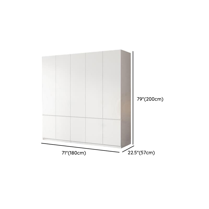 White Contemporary Alloy Cabinet Armoire with 3/6/9 Drawers, Flexible Shelf, and Hanging Rod thumbnail 14