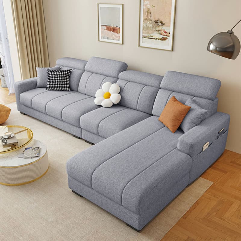 Modern Style L-Shape Sofa Recliner with Storage and Recessed Arm thumbnail 6