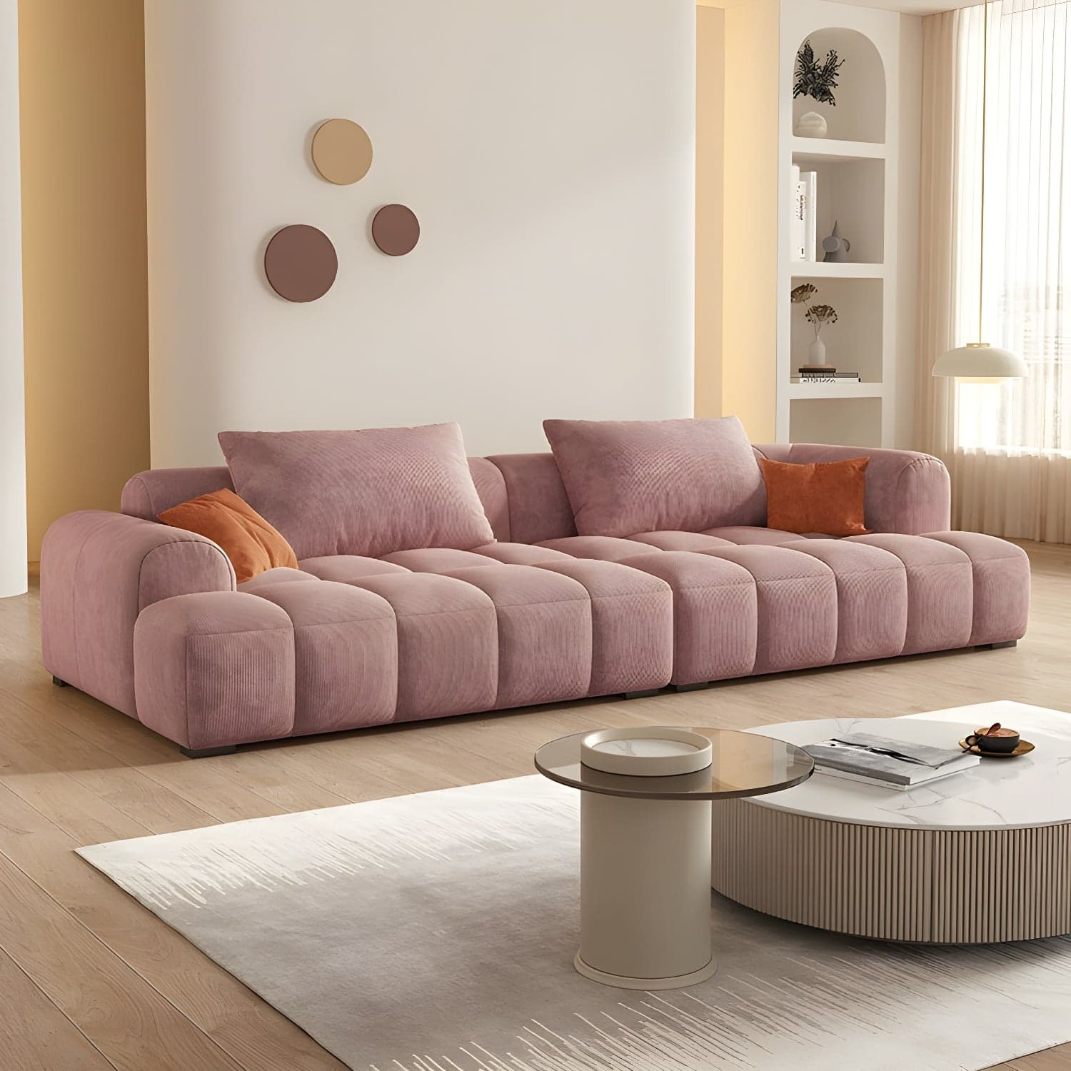 24.8" High Sofa with Tight Back Square Arm Corduroy for Apartment thumbnail 8