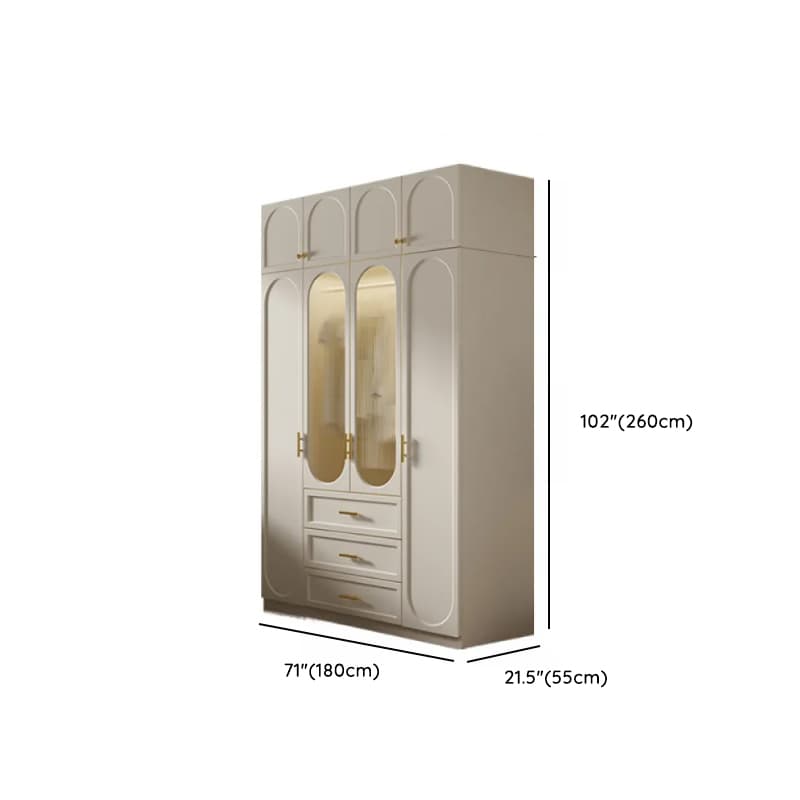 Chalk Simple Lumber Independent Wardrobe Closet with Soft Close Drawer, Interior Shelves, and Clothing Rod thumbnail 20
