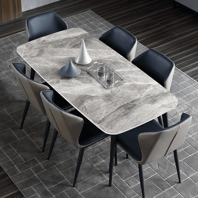 Simplistic Rectangular Slate Stone Dining Table for 4 People/Seats 2/Seats 10, Scratch-proof, Standard Height thumbnail 1