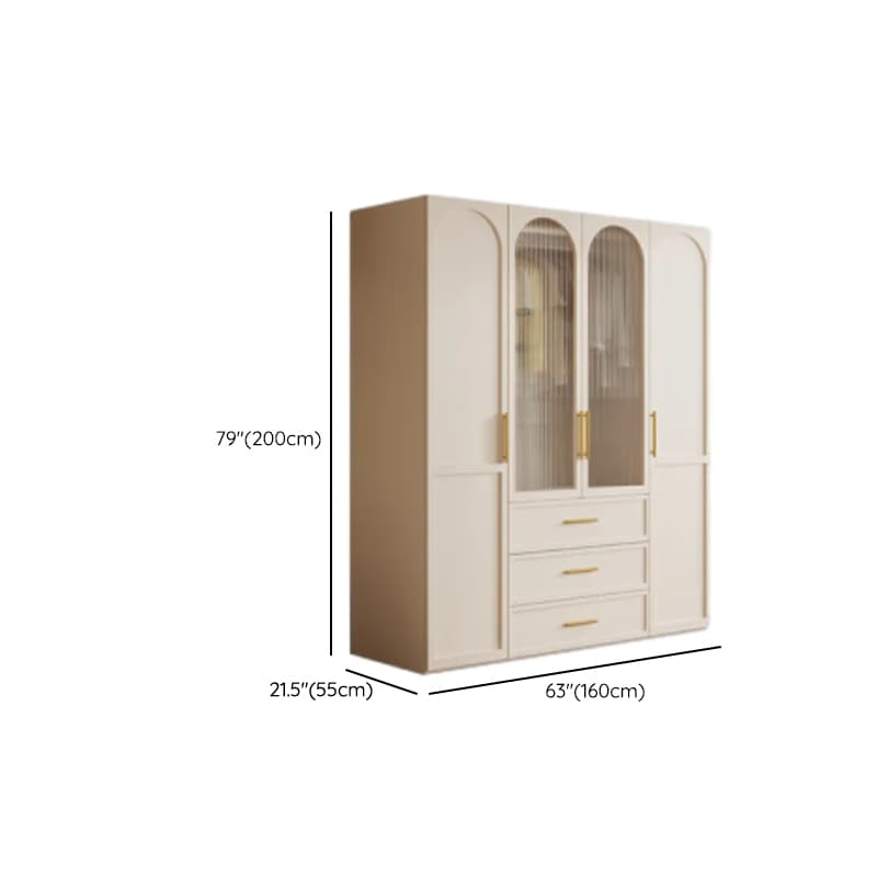 Simplistic White Detached Almirah with 3 Drawers, Interior Shelves, and Hinged Door thumbnail 14