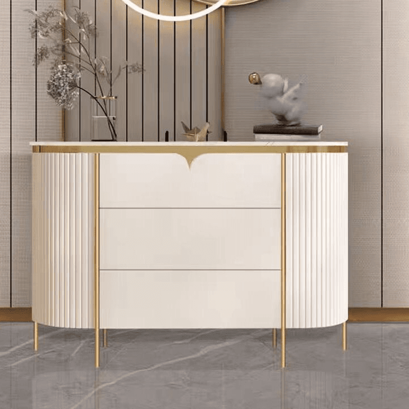 Glamorous Ground Sideboard with Standard/Narrow Size, 1 Shelf, Cabinets, Sintered Stone Countertop, and 2 Doors