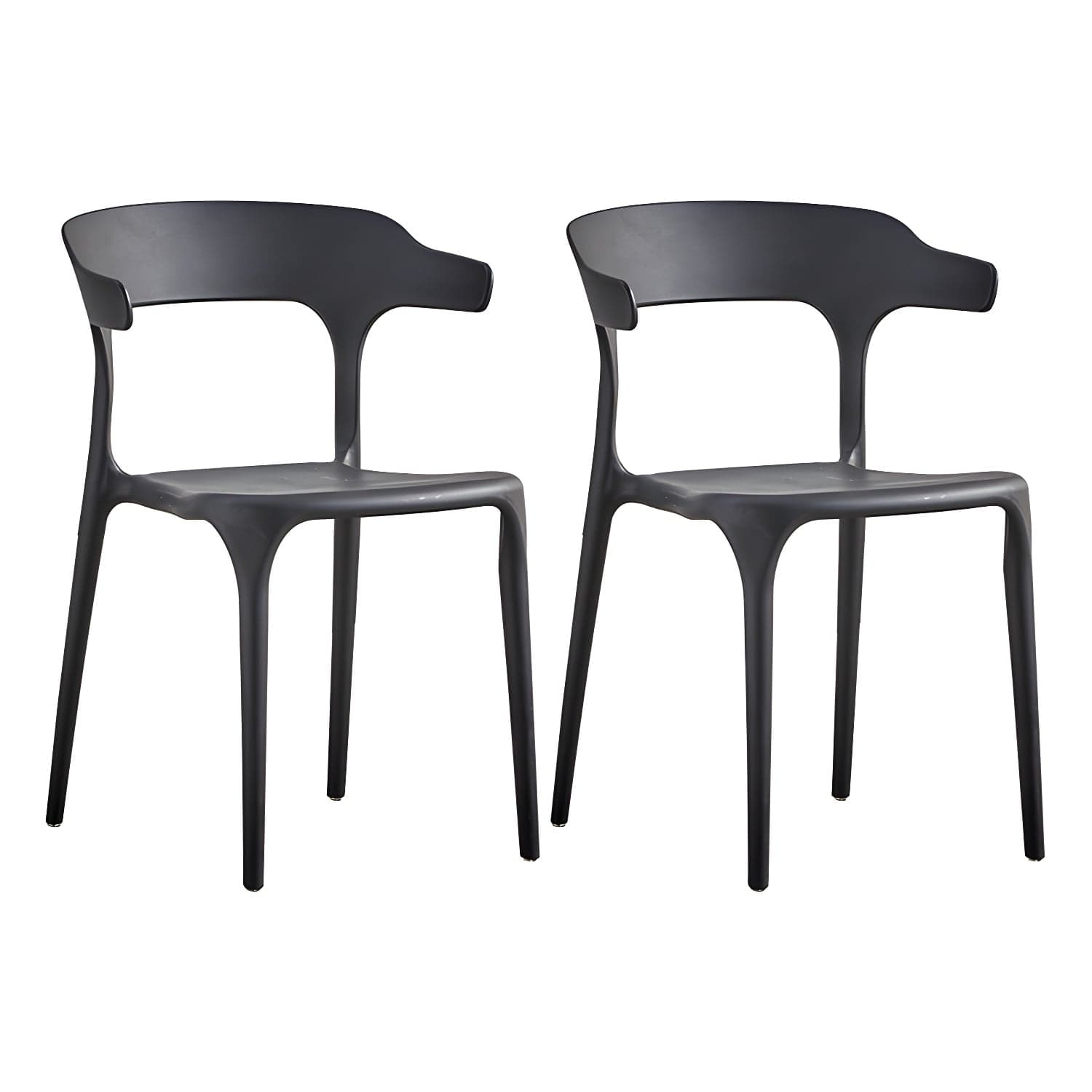 Home Modern Side Chair Stackable Open Back Plastic Dining Room Chair Set thumbnail 1